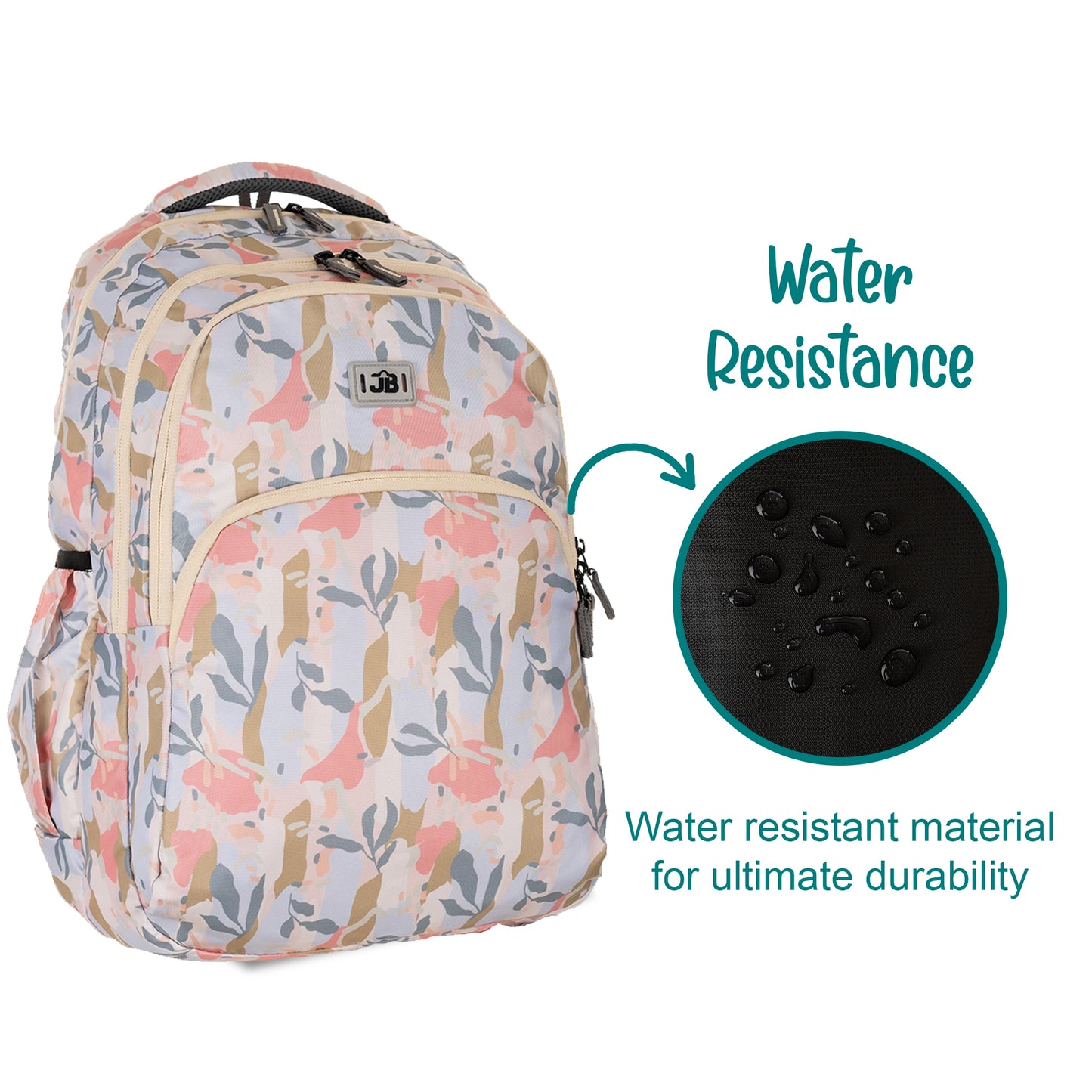 JB Printed (19inch)(47cm) Backpack(4zip) – Stylish & Spacious for School & College