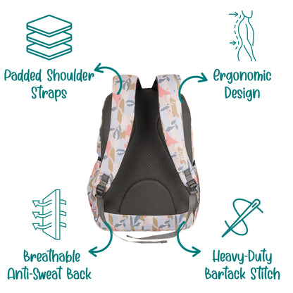 JB Printed (19inch)(47cm) Backpack(4zip) – Stylish & Spacious for School & College