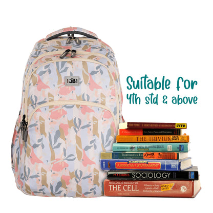JB Printed (19inch)(47cm) Backpack(4zip) – Stylish & Spacious for School & College