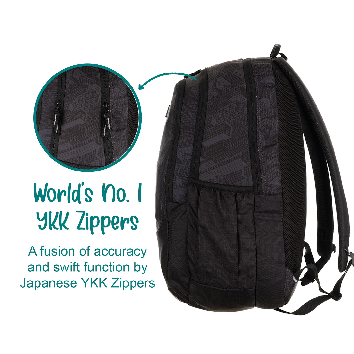 Shadow Trek School/College Backpack for 9 years & above - 19 Inch (Black)
