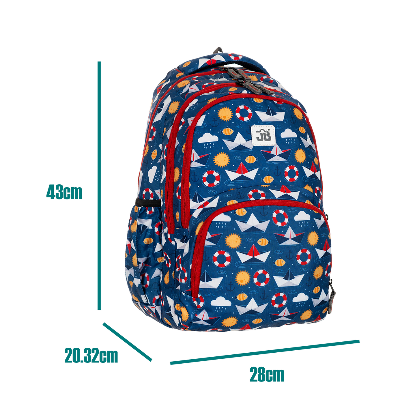 Mariner's Mate Printed School Backpack - 17 Inch (Navy Blue)