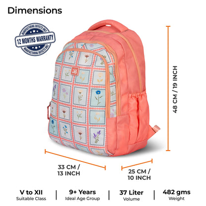 School Backpack 19"in | Age 9+ | Grade V To XII | 37L | Graffix
