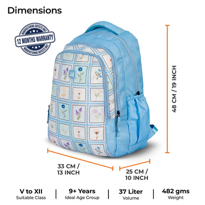 School Backpack 19"in | Age 9+ | Grade V To XII | 37L | Graffix