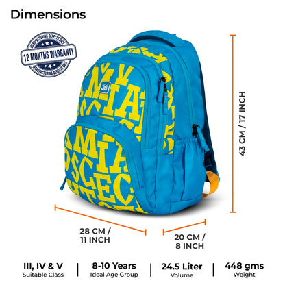 School Backpack 17"in | Age 8–10 | Grade III, IV, V | 25L | Mosaic