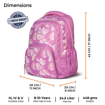 School Backpack 17"in | Age 8–10 | Grade III, IV, V | 25L | Mosaic