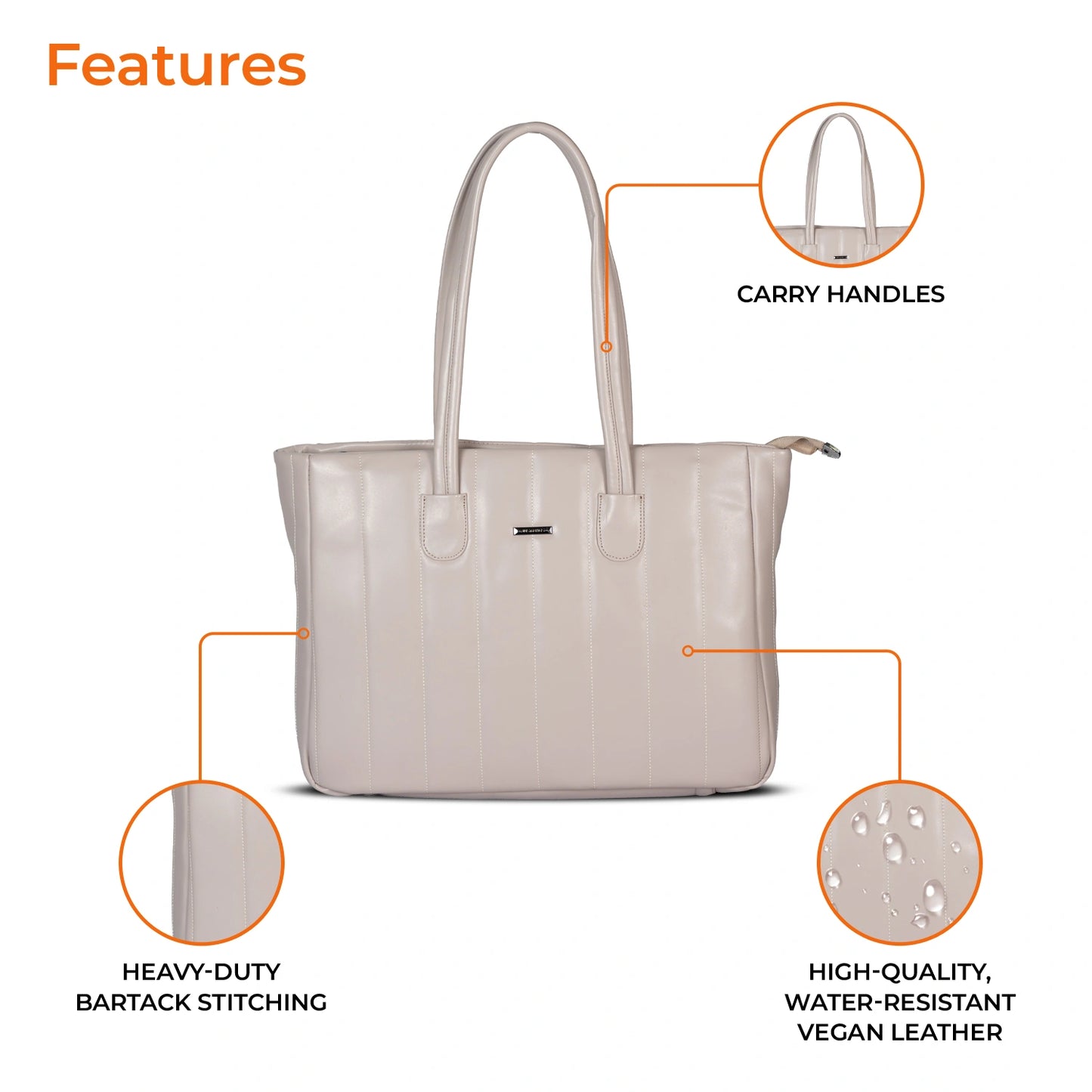 Laptop Tote Bag (Elara Soft Tote) – Work & College Bag with Padded Laptop Compartment