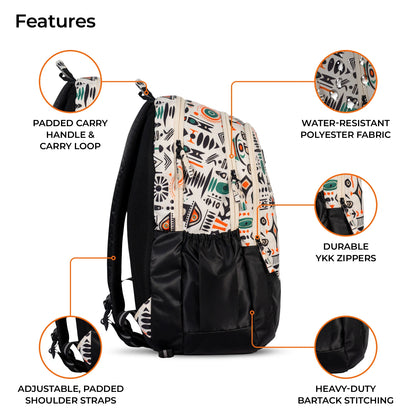 School Backpack 19"in | Age 9+ | Grade V to XII+ | 34L | Aspen