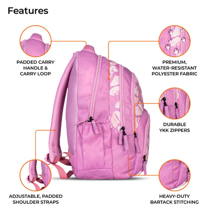 School Backpack 18"in | Age 8–11 | Grade III, IV, V,VI | 38L | Murex
