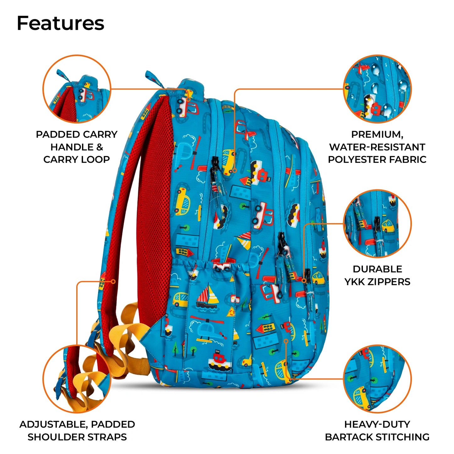 School Backpack 19"in | Age 9+ | Grade V To XII | 37L | Graffix
