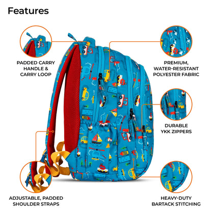 School Backpack 19"in | Age 9+ | Grade V To XII | 37L | Graffix