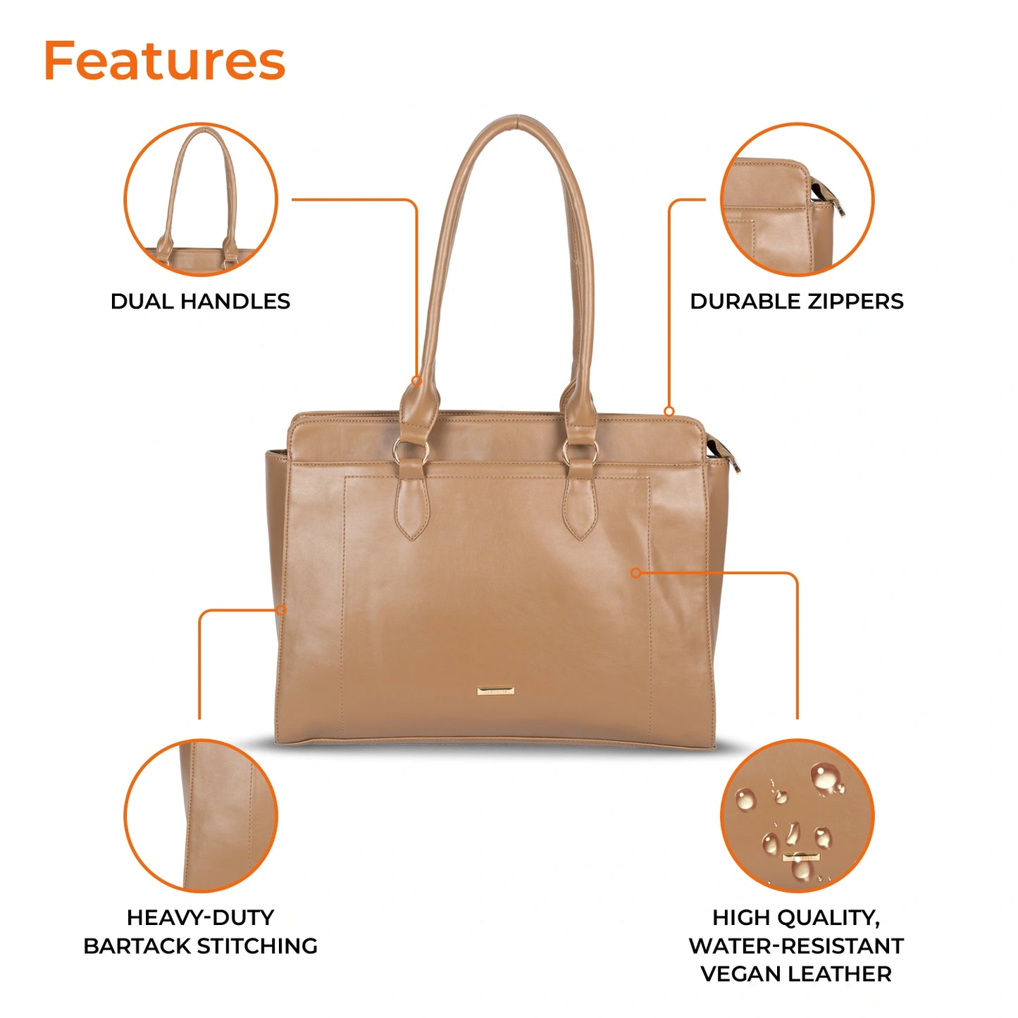 Laptop Tote Bag – Work & College Bag with Padded Laptop Compartment