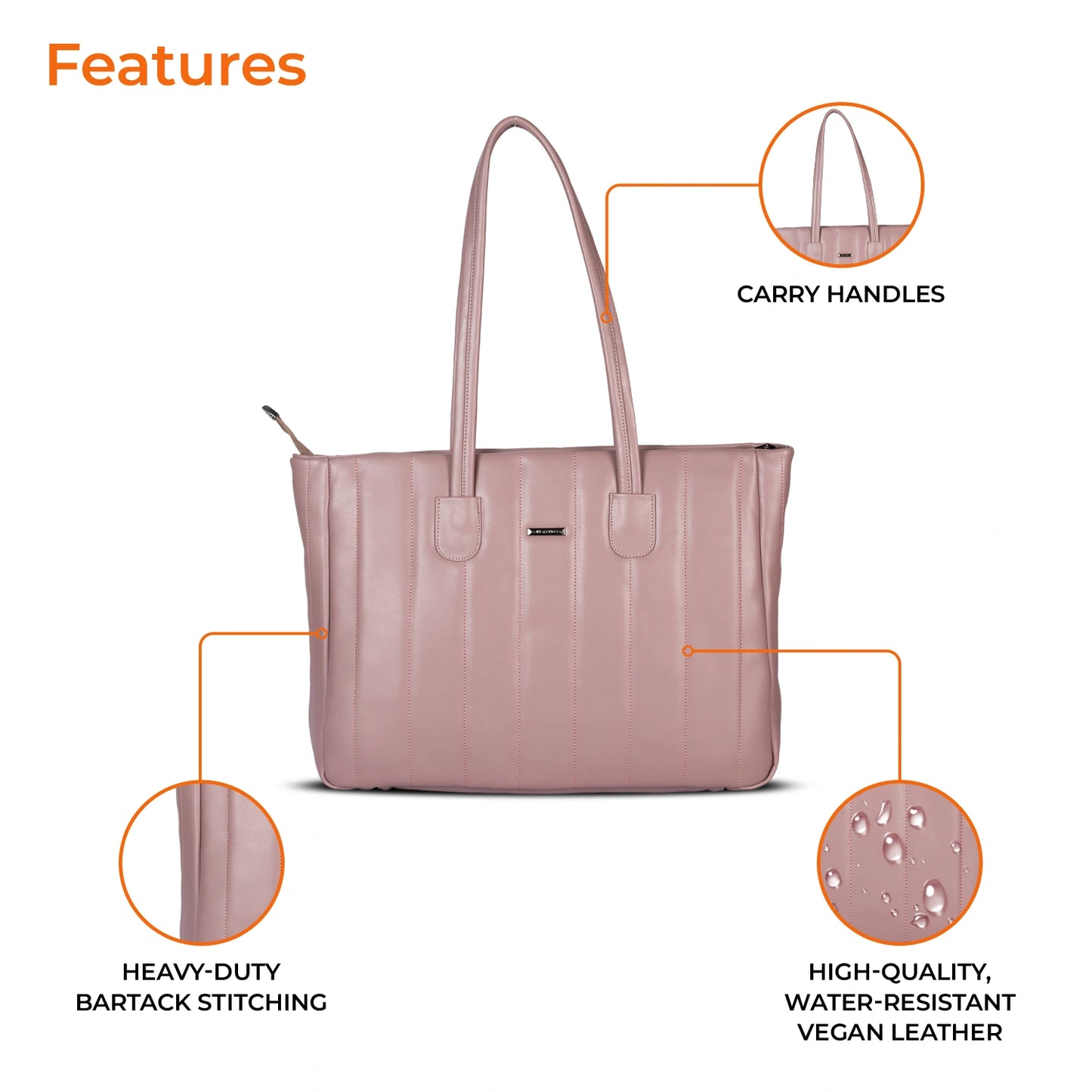 Laptop Tote Bag (Elara Soft Tote) – Work & College Bag with Padded Laptop Compartment