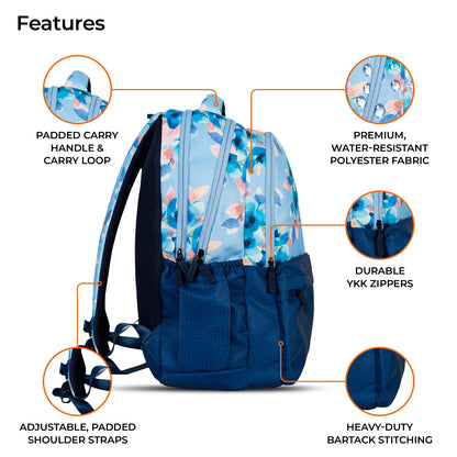 School Backpack 19"in | Age 9+ | Grade V To XII+ | 38L | Axiom