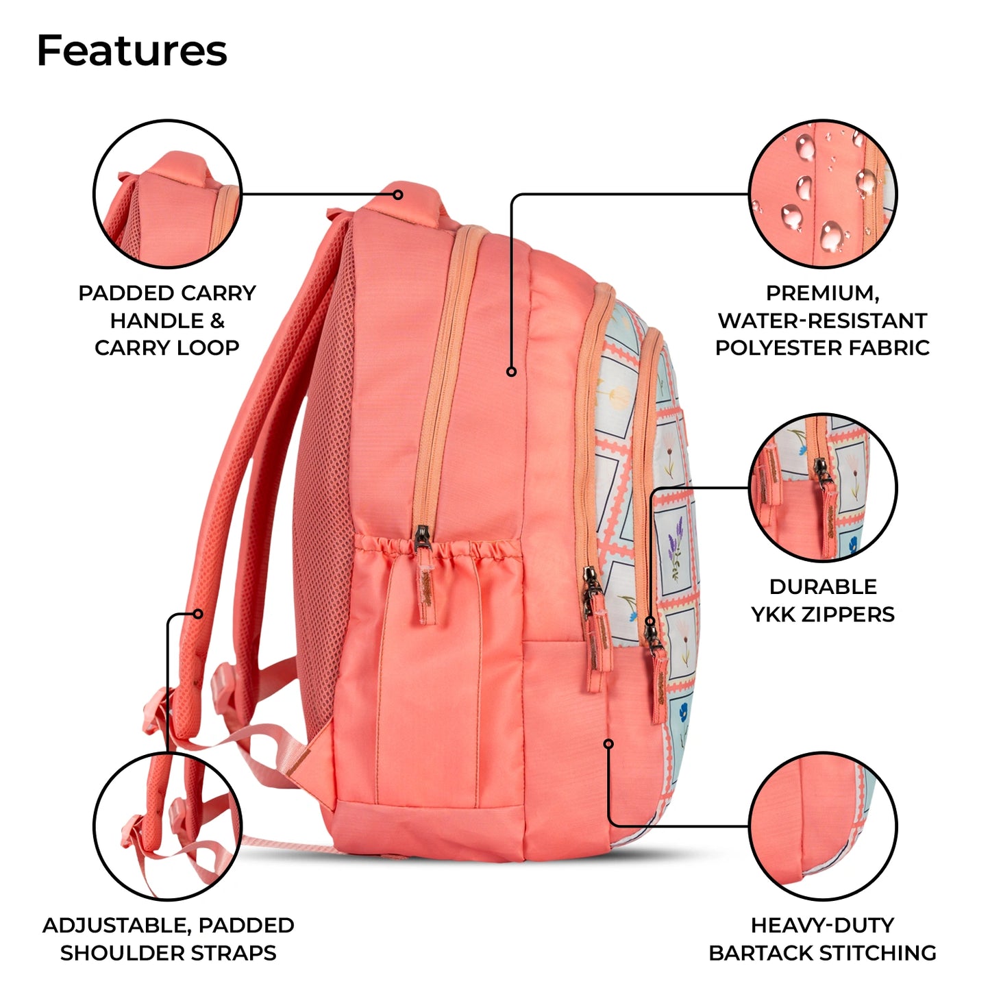 School Backpack 19"in | Age 9+ | Grade V To XII | 37L | Graffix