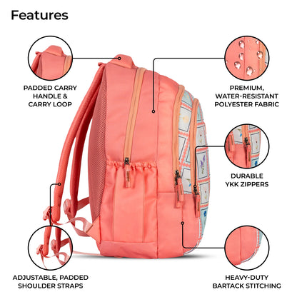School Backpack 19"in | Age 9+ | Grade V To XII | 37L | Graffix