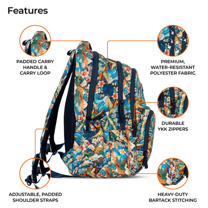 School Backpack 17"in | Age 8–10 | Grade III, IV, V | 25L | Mosaic