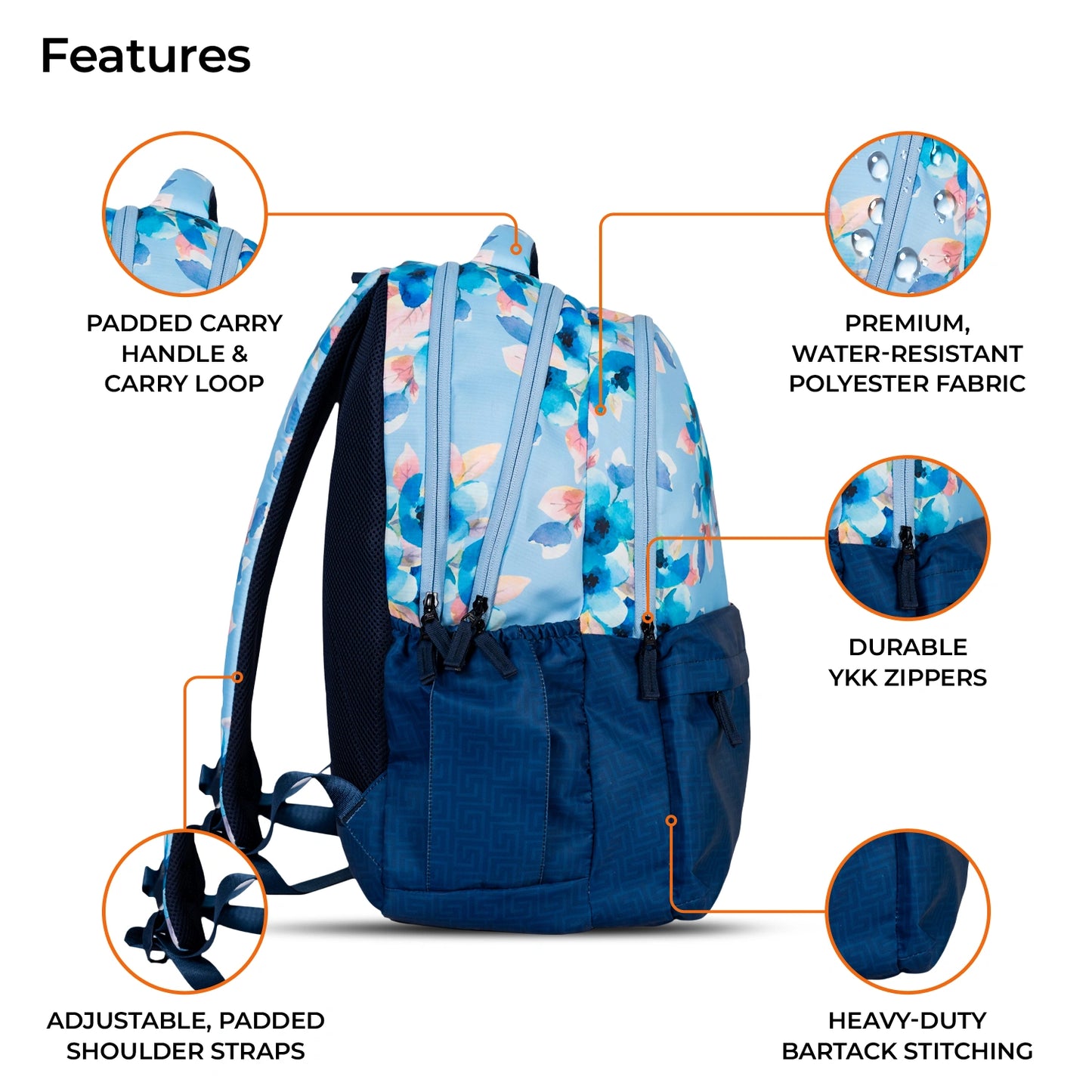 School Backpack 18"in | Age 8–11 | Grade III, IV, V, VI | 33.8L | Arbor