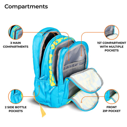 School Backpack 18"in | Age 8–11 | Grade III, IV, V,VI | 38L | Murex