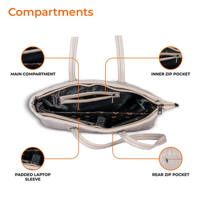 Laptop Tote Bag (Elara Soft Tote) – Work & College Bag with Padded Laptop Compartment