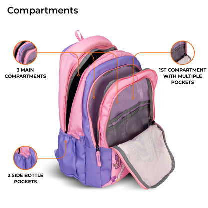 School Backpack 19"in | Age 9+ | Grade V To XII | 37L | Graffix