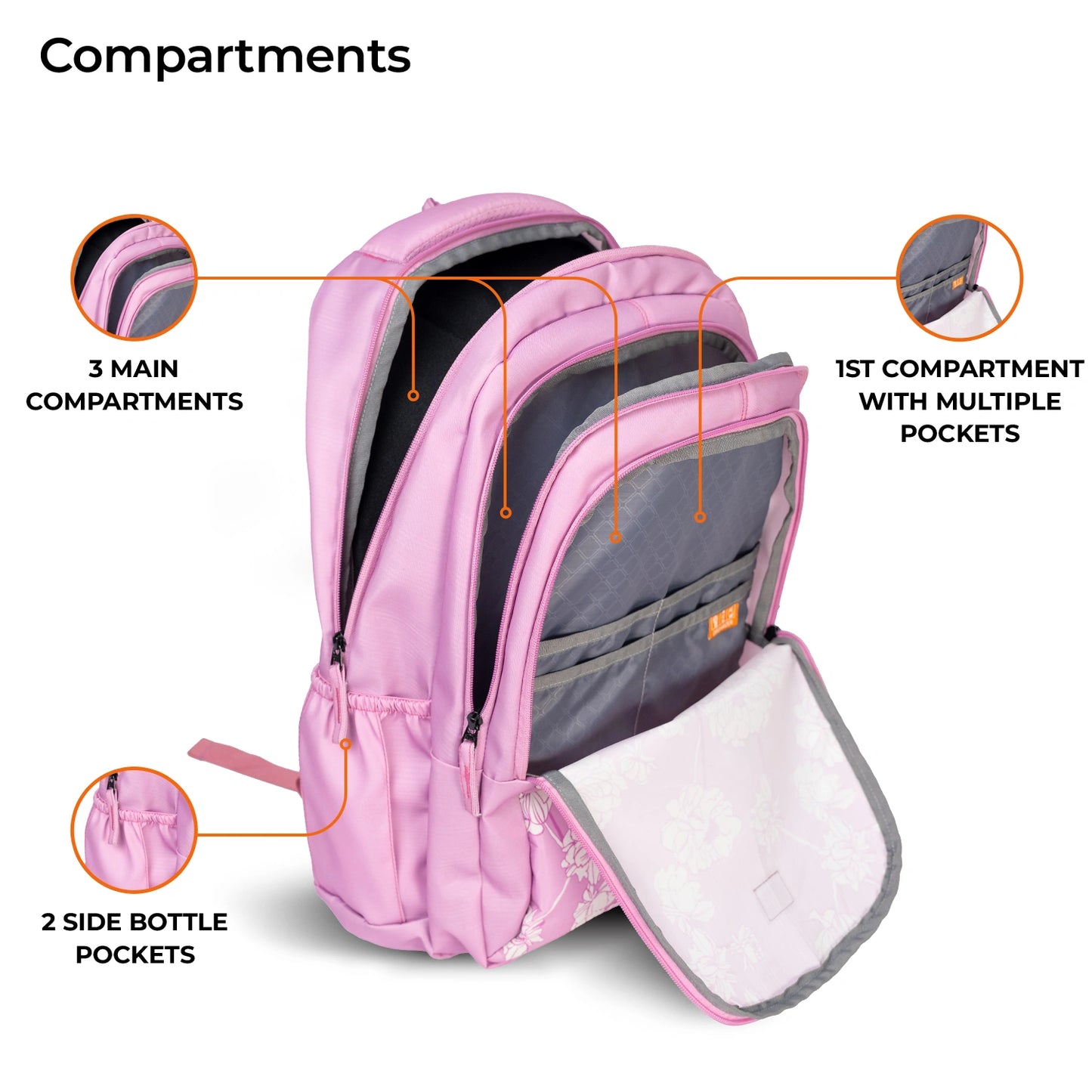 School Backpack 19"in | Age 9+ | Grade V To XII | 37L | Graffix