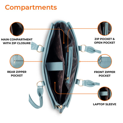 Laptop Tote Bag – Work & College Bag with Padded Laptop Compartment
