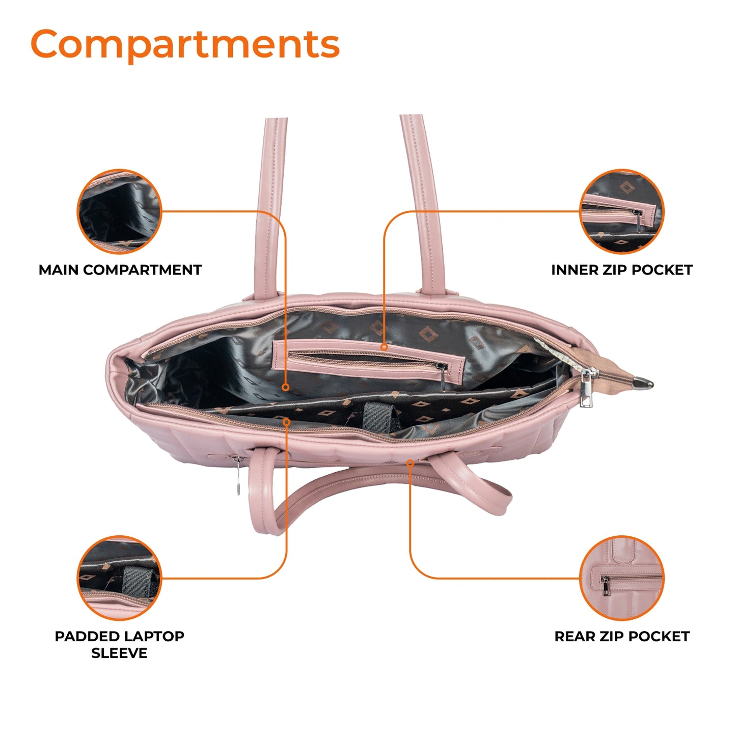 Laptop Tote Bag (Elara Soft Tote) – Work & College Bag with Padded Laptop Compartment
