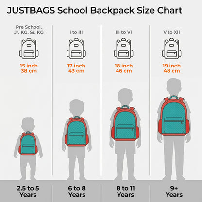 School Backpack 19"in | Age 9+ | Grade V to XII+ | 34L | Aspen