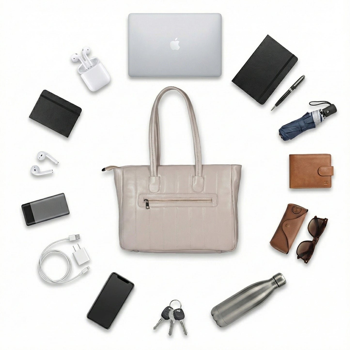 Laptop Tote Bag (Elara Soft Tote) – Work & College Bag with Padded Laptop Compartment