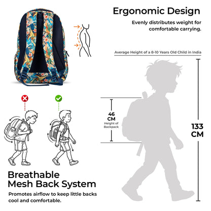 School Backpack 18"in | Age 8–11 | Grade III, IV, V,VI | 38L | Murex