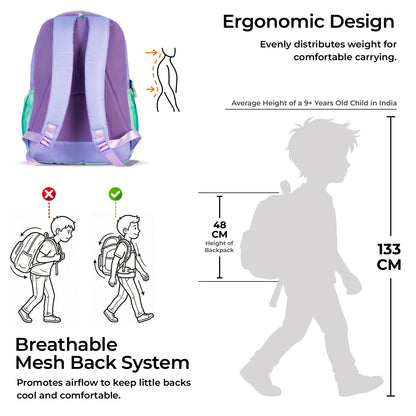 School Backpack 19"in | Age 9+ | Grade V To XII | 37L | Graffix