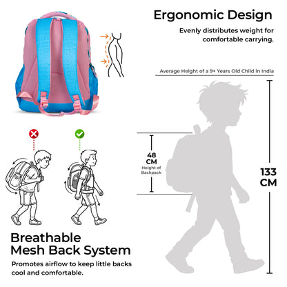 School Backpack 19"in | Age 9+ | Grade V To XII+ | 38L | Axiom