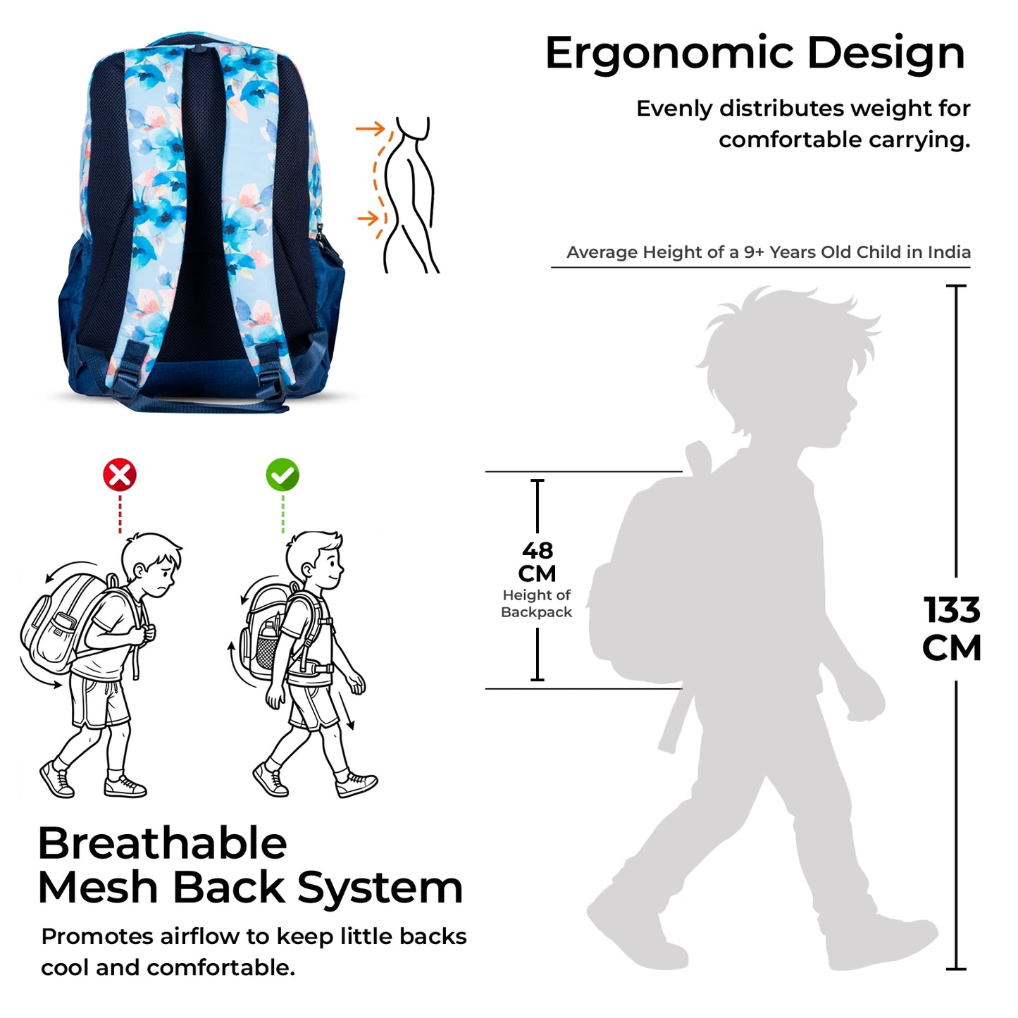 School Backpack 19"in | Age 9+ | Grade V To XII+ | 38L | Axiom