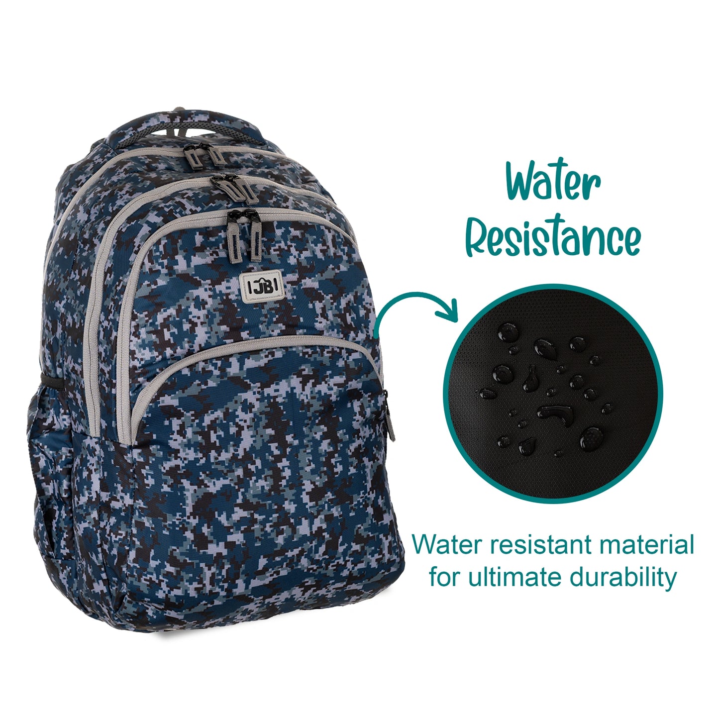 JB Printed (19inch)(47cm) Backpack(4zip) – Stylish & Spacious for School & College