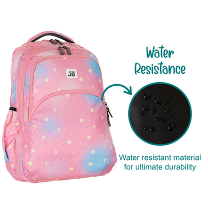 JB Printed (19inch)(47cm) Backpack(4zip) – Stylish & Spacious for School & College