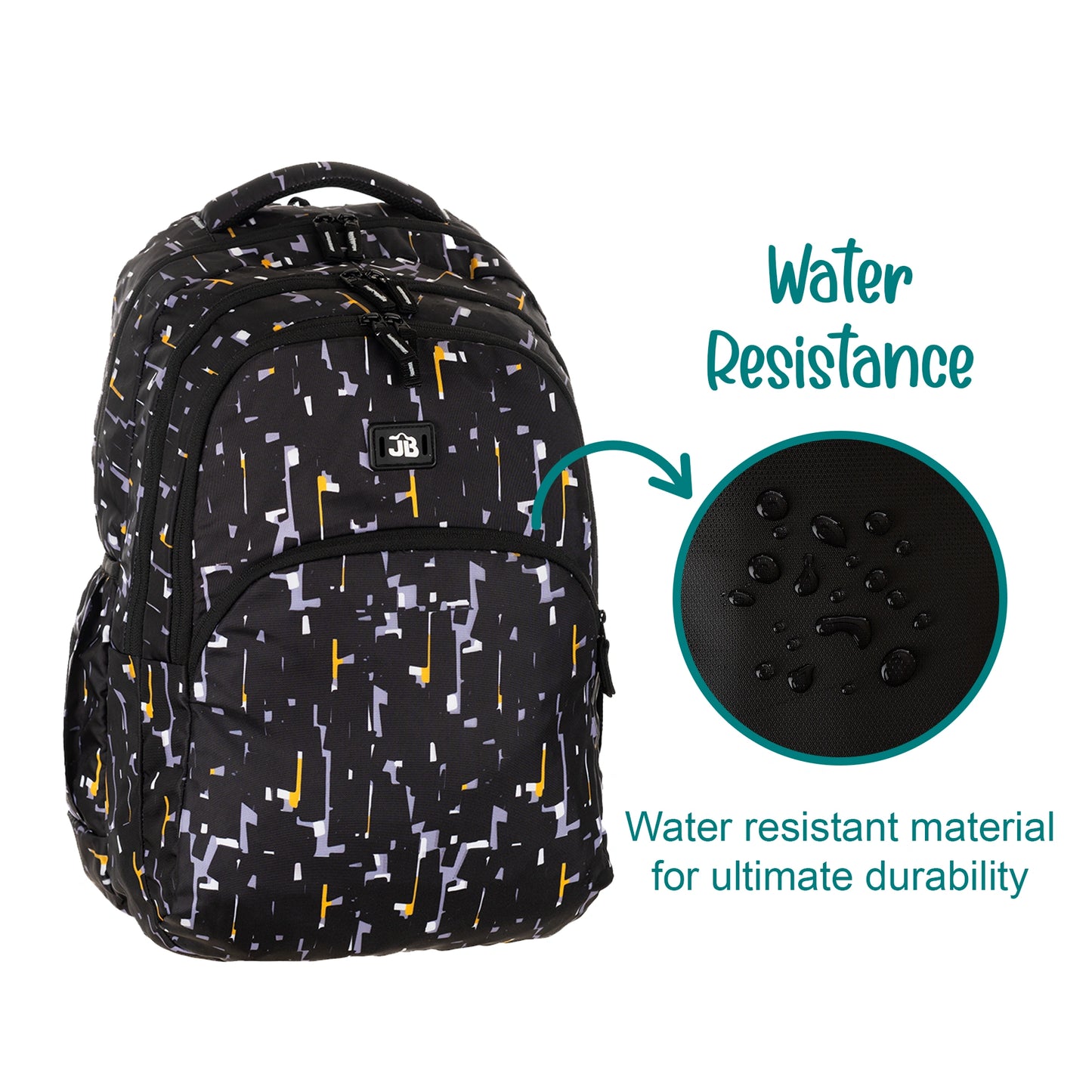 JB Printed (19inch)(47cm) Backpack(4zip) – Stylish & Spacious for School & College