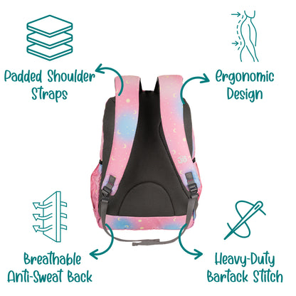 JB Printed (19inch)(47cm) Backpack(4zip) – Stylish & Spacious for School & College