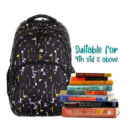 JB Printed (19inch)(47cm) Backpack(4zip) – Stylish & Spacious for School & College