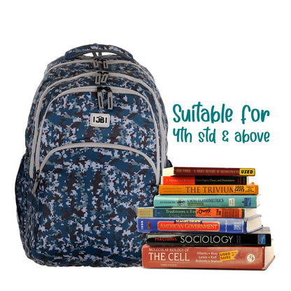 JB Printed (19inch)(47cm) Backpack(4zip) – Stylish & Spacious for School & College