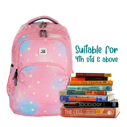 JB Printed (19inch)(47cm) Backpack(4zip) – Stylish & Spacious for School & College