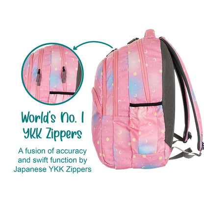 JB Printed (19inch)(47cm) Backpack(4zip) – Stylish & Spacious for School & College