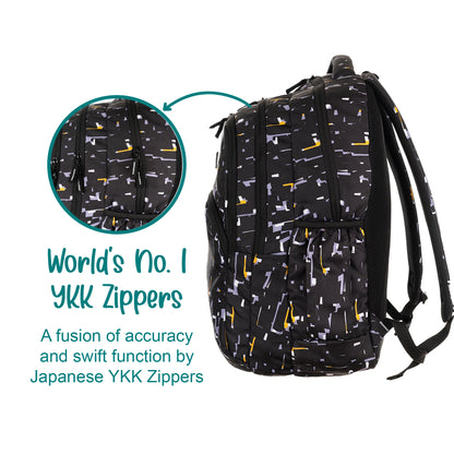 JB Printed (19inch)(47cm) Backpack(4zip) – Stylish & Spacious for School & College