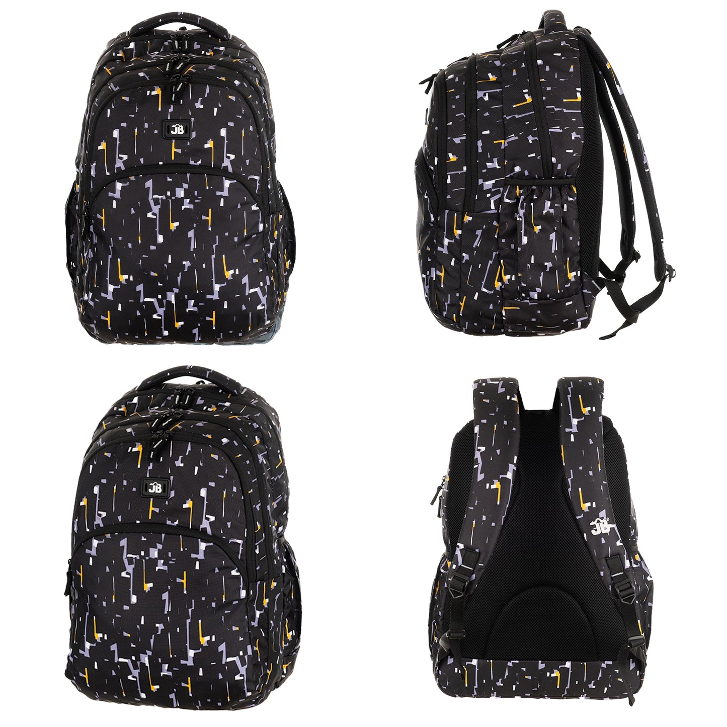 JB Printed (19inch)(47cm) Backpack(4zip) – Stylish & Spacious for School & College