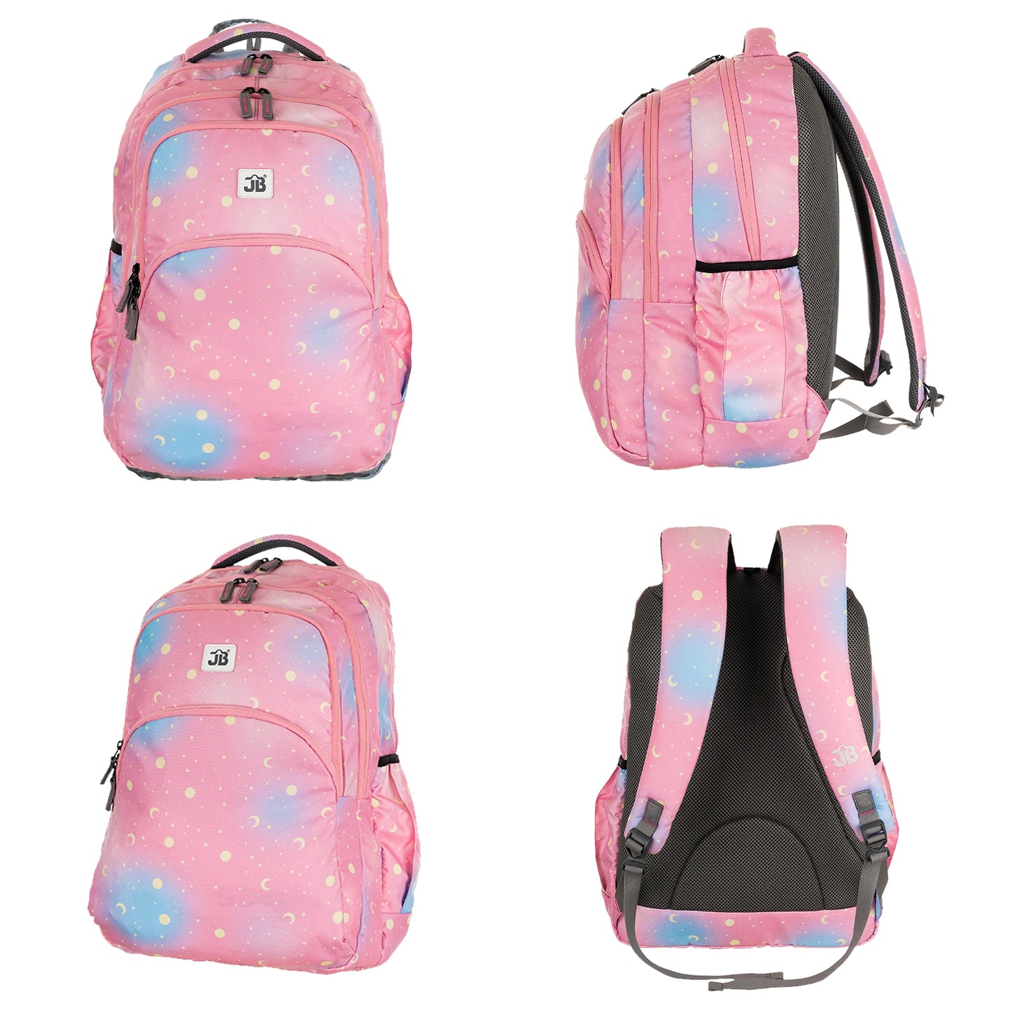 JB Printed (19inch)(47cm) Backpack(4zip) – Stylish & Spacious for School & College