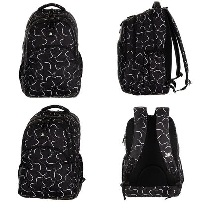 JB Printed (19inch)(47cm) Backpack(4zip) – Stylish & Spacious for School & College