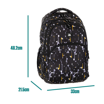 JB Printed (19inch)(47cm) Backpack(4zip) – Stylish & Spacious for School & College