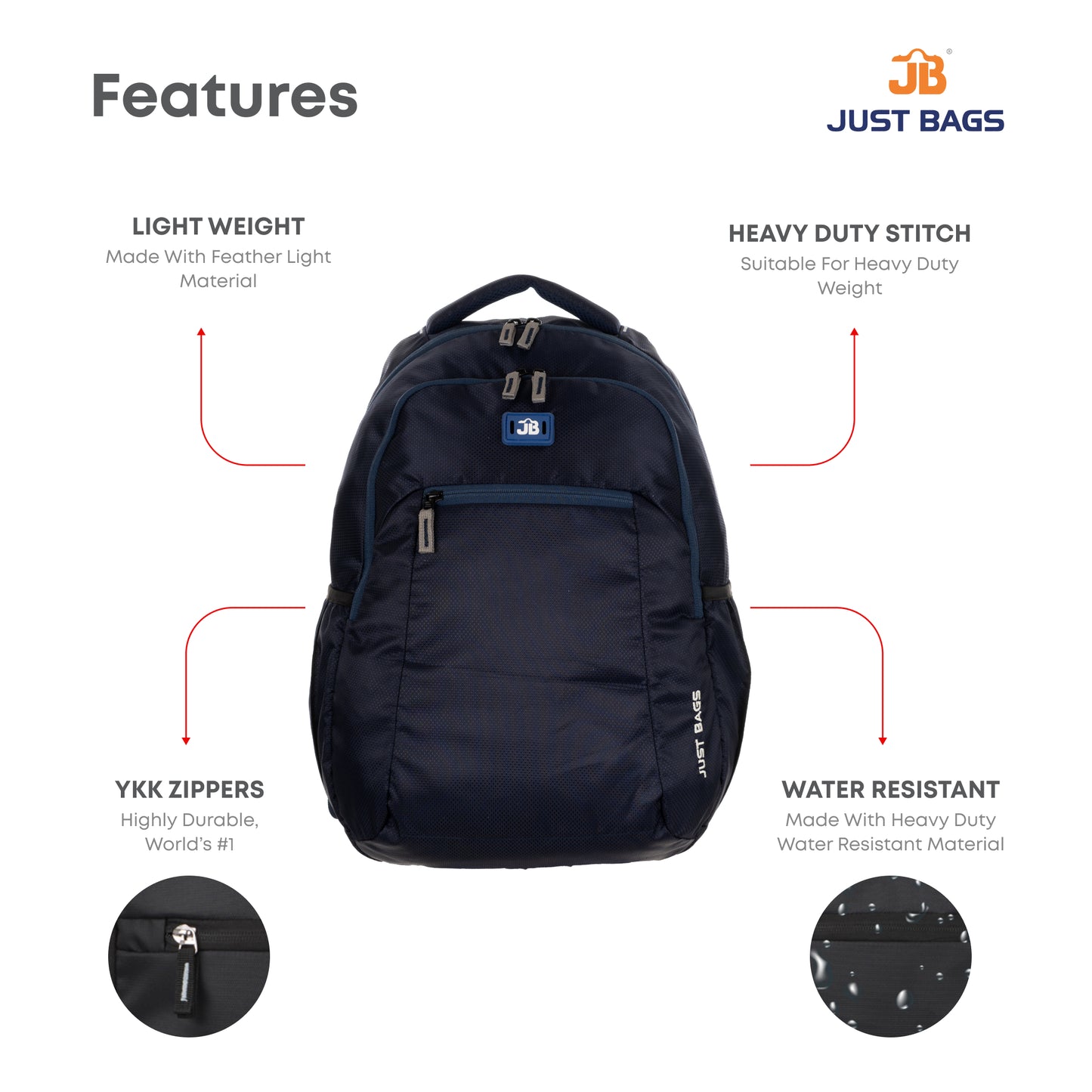 Casual Blaze Unisex Laptop Backpack (Navy Blue) 18 Inch