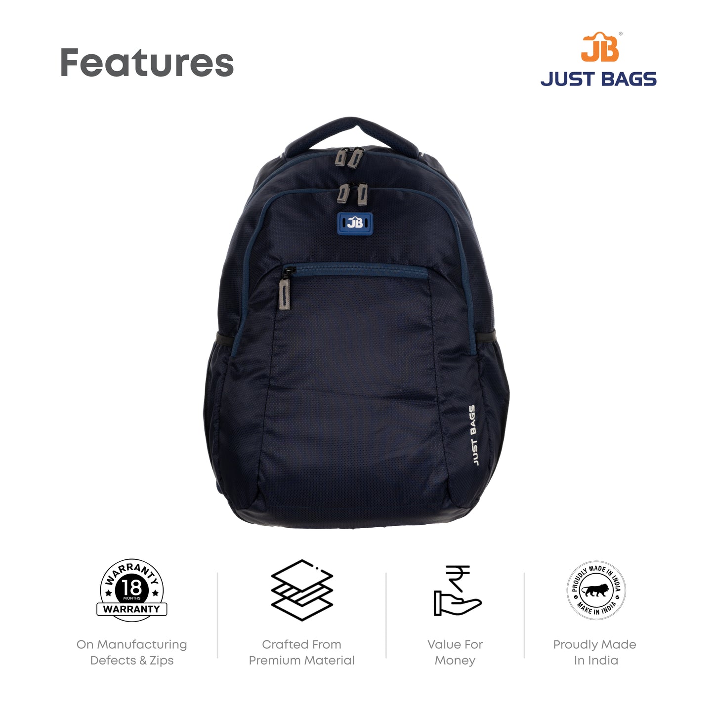 Casual Blaze Unisex Laptop Backpack (Navy Blue) 18 Inch