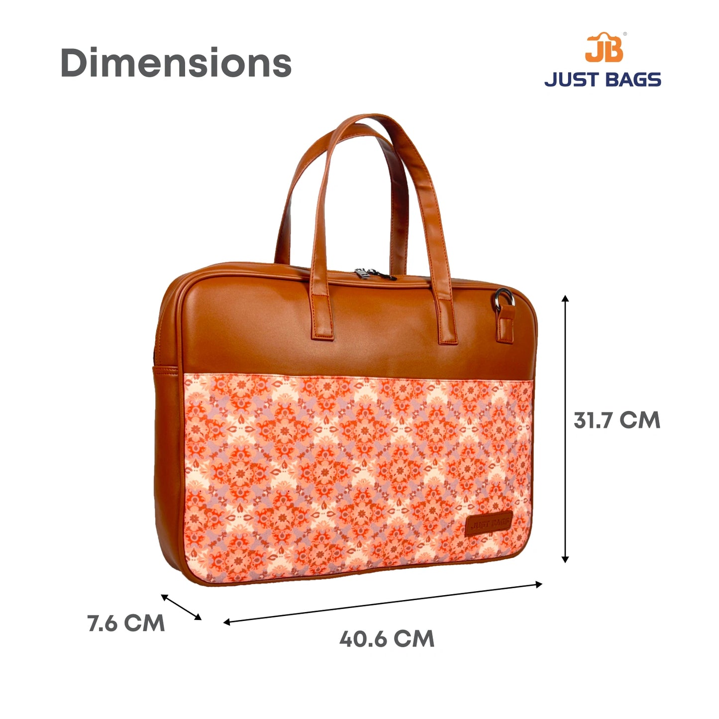 All-Over Printed Foam Leather Office Laptop Bag – Fits up to 15.5" Laptop
