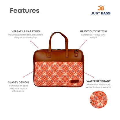 All-Over Printed Foam Leather Office Laptop Bag – Fits up to 15.5" Laptop